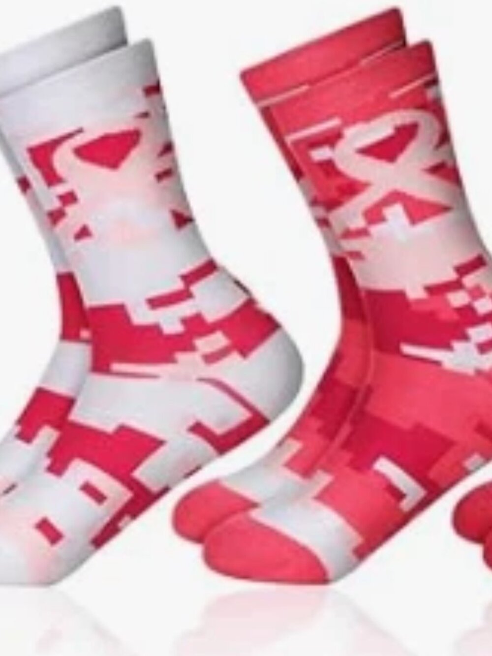 Suhine 6 Pairs Breast Cancer Awareness Socks for Women Pink Ribbon Polyester C